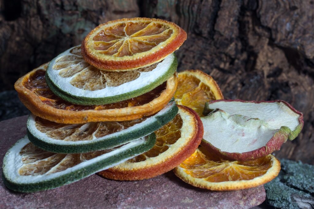 citrus fruits, discs, dried